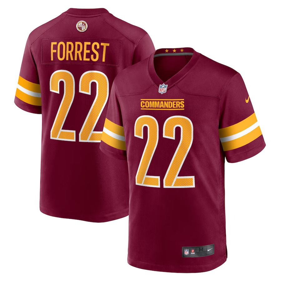 Men Washington Commanders #22 Darrick Forrest Nike Burgundy Game Player NFL Jersey